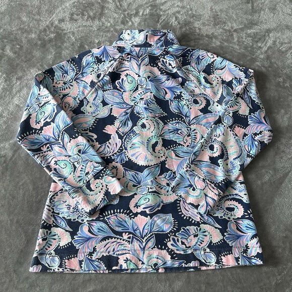 Lilly Pulitzer Skipper Popover High Tide Holy Flockamolie Women's Size Large - Picture 4 of 7